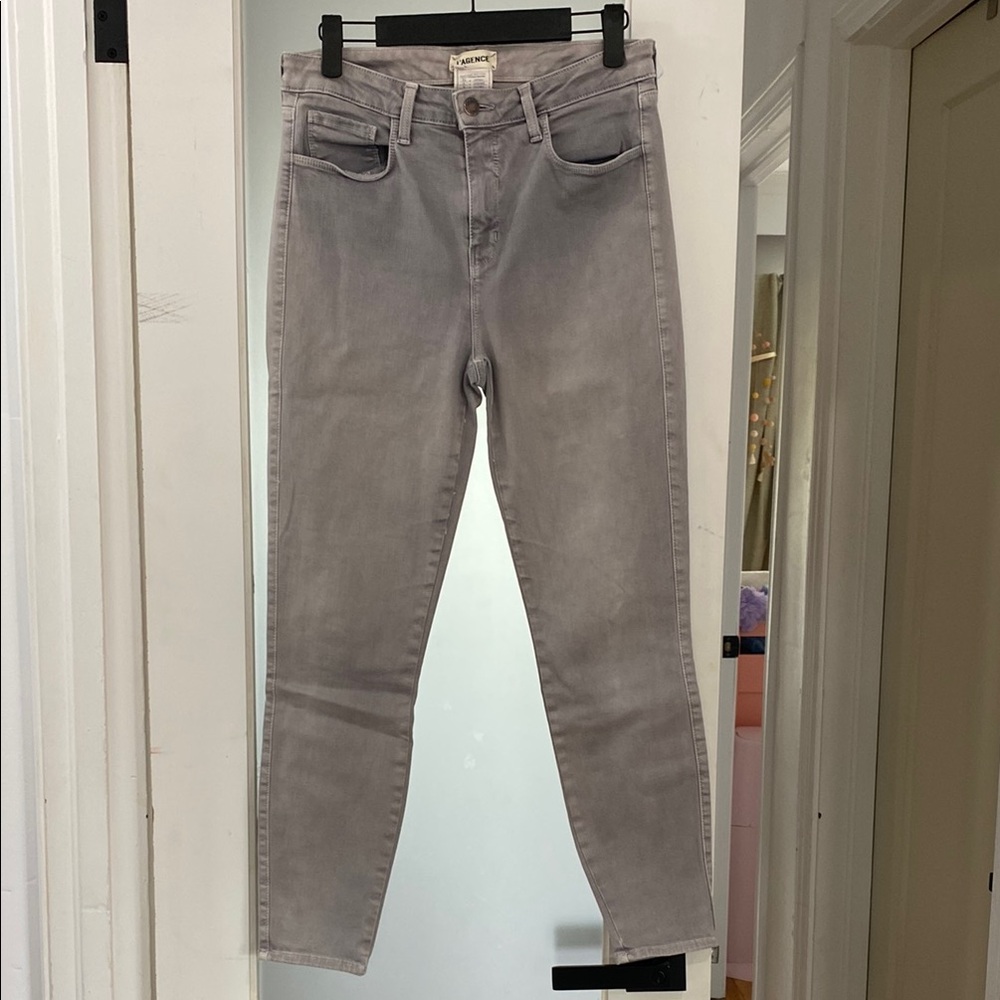 L'AGENCE Margot Grey High-rise Skinny Jeans